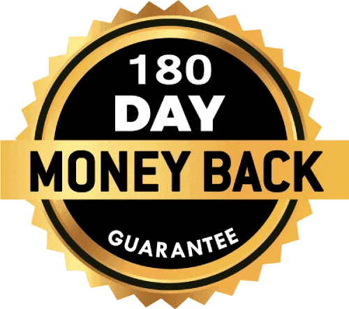 180-day money-back guarantee for Neuro Serge with risk-free full refund promise